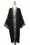 Embroidered Black Rayon Robe 'Night Flowers'