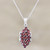 Garnet and Sterling Silver Pendant Necklace 'Dark Red Beauty'