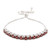 Rhodium-Plated Garnet Pendant Bracelet 'Sunbathe in Red'