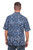 Men's Batik Cotton Short-Sleeved Shirt 'Lazy Day in Blue'
