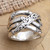 Bamboo-Inspired Sterling Silver Band Ring 'Traditional Bamboo'