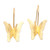 Gold-Plated Butterfly-Motif Drop Earrings 'Shimmering Butterfly'