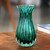 Murano Inspired Green Handblown Brazilian Art Glass Dud Vase 'Crystalline Forest'