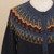 100 Alpaca Yoke Cardigan Sweater with Buttons From Peru 'Blue Andean Nordic'