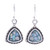 Roman Glass and Sterling Silver Dangle Earrings 'Fresh Snow'