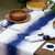 Hemstitched Tie-Dyed Table Runner 'Indigo River'