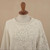 Hand Embroidered Ivory Baby Alpaca Pullover Sweater 'Elegant Blossoms'