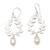 Sterling Silver Leaf-Motif Cultured Pearl Dangle Earrings 'Pearly Rice'