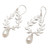 Sterling Silver Leaf-Motif Cultured Pearl Dangle Earrings 'Pearly Rice'