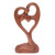 Hand Made Suar Wood Heart Sculpture 'Blessings on You'