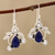 Pearl and Lapis Lazuli Earrings Sterling Silver Jewelry 'Tropical Fruit'