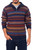 Men's 100 Alpaca Wool Striped Zip Collar Pullover Sweater 'Mountain Life'