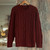 Dark Red Men's 100 Alpaca  Sweater 'Field and Forest'