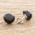 Black Jade Stud Earrings 'Serene Style in Black'