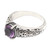 Amethyst and Sterling Silver Solitaire Ring 'Balinese Beach in Purple'