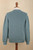 Polyester and Baby Alpaca Men's Pullover in Light Azure 'Robin's Egg'