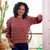 Dusty Pink Pullover with Recycled and Reclaimed Fibers 'Earthy Flower'