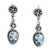 Blue Topaz and Sterling Silver Dangle Earrings 'Balinese Jackfruit'