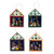 Hand-Painted Retablo Nativity Ornaments Set of 4 'Celebrating the Season'