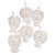 Cotton and Bamboo Angel Holiday Ornaments Set of 6 'Snow Angels'