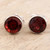 Garnet and Sterling Silver Stud Earrings 'Red Night'