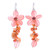 Aventurine and Cultured Pearl Floral Earrings 'Petal Passion in Orange'