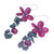 Serpentine and Cultured Pearl Floral Earrings 'Petal Passion in Fuchsia'