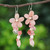 Pink Quartz and Cultured Pearl Floral Earrings 'Petal Passion in Pink'