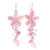 Pink Quartz and Cultured Pearl Floral Earrings 'Petal Passion in Pink'