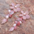 Pink Quartz and Cultured Pearl Floral Earrings 'Petal Passion in Pink'