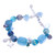 Aquamarine and Cultured Pearl Beaded Charm Bracelet 'Blue Hawaii'