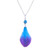 Blue and Purple Orchid Petal Pendant Necklace 'Bloom Basket in Blue' Blue and Purple Orchid Petal Pendant Necklace 'Bloom Basket in Blue'
