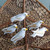 White Wood Dove Ornaments Set of 5 'Hope Doves'