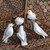 White Wood Dove Ornaments Set of 5 'Hope Doves'