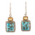 Hand Crafted Citrine and Sterling Silver Dangle Earrings 'Day Party in Blue'