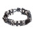 Black and Grey Beaded Bracelet 'Flower Harmony in Black'