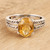 Sterling Silver and Citrine Solitaire Ring 'Sun Dots'