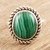 Green Malachite and Sterling Silver Cocktail Ring 'Green Flash'
