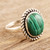 Green Malachite and Sterling Silver Cocktail Ring 'Green Flash'