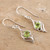 Peridot and Sterling Silver Dangle Earrings 'Leafy Green'