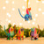 Colorful Dog Alebrije Ornaments Set of 4 'Happy Dogs'