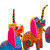 Colorful Dog Alebrije Ornaments Set of 4 'Happy Dogs'