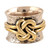 Sterling Silver and Brass Knotted Band Ring 'Golden Knot'