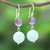 Handcrafted Amethyst and Quartz Dangle Earrings 'Fancy Candies'