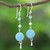 Handmade Aquamarine and Quartz Dangle Earrings 'Ocean Echo'