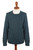 Men's 100 Alpaca Teal Pullover Sweater From Peru 'Teal Geometry'