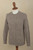 Men's Mushroom Brown 100 Alpaca Cable Knit Pullover Sweater 'Mushroom Brown Geometry'