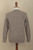 Men's Mushroom Brown 100 Alpaca Cable Knit Pullover Sweater 'Mushroom Brown Geometry'