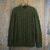 Men's Dark Green 100 Alpaca Pullover Sweater From Peru 'Moss Braids'