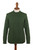 Men's Dark Green 100 Alpaca Pullover Sweater From Peru 'Moss Braids'
